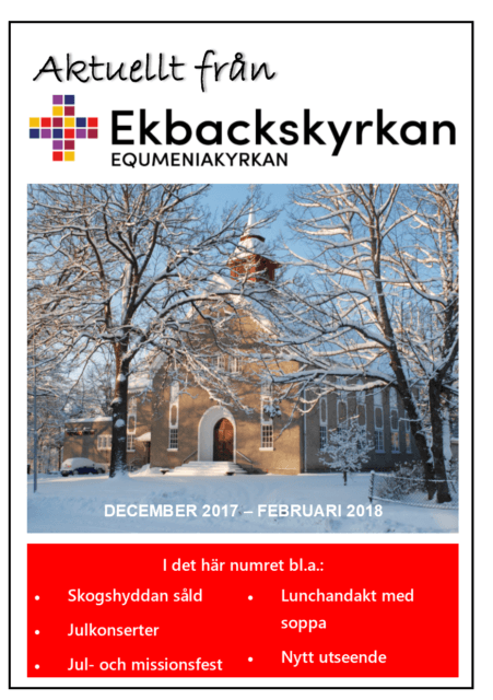 Aktuellt från Ekbackskyrkan – nytt församlingsblad, nytt utseende