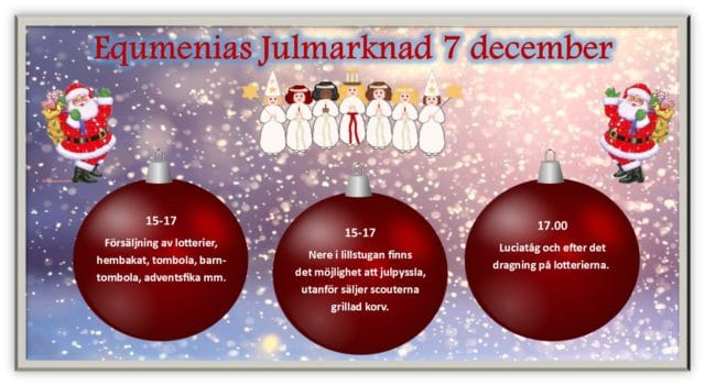 Equmenias julmarknad 7 december 15-17